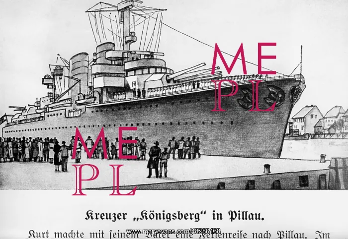 : The cruiser Koenigsberg in Pillau, 1936 : The cruiser Koenigsberg in Pillau, 1936