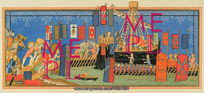 : Crusades. Embarkation of knights of the Order : Crusades. Embarkation of knights of the Order