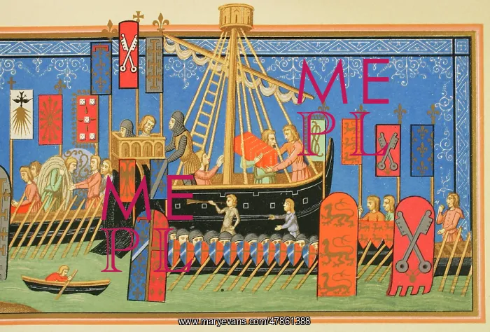: Crusades. Embarkation of knights of the Order : Crusades. Embarkation of knights of the Order