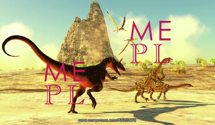 : Cryolophosaurus chasing Anchisaurus dinosaurs : Cryolophosaurus chasing Anchisaurus dinosaurs