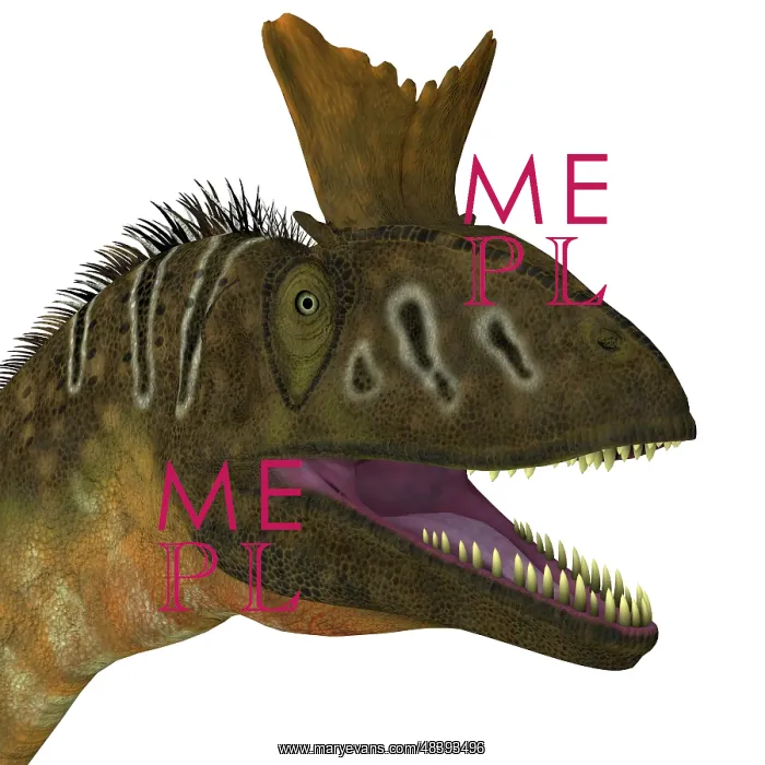 : Cryolophosaurus dinosaur head : Cryolophosaurus dinosaur head