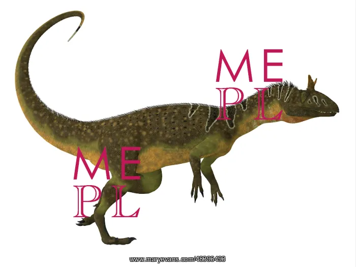 : Cryolophosaurus dinosaur, side view : Cryolophosaurus dinosaur, side view
