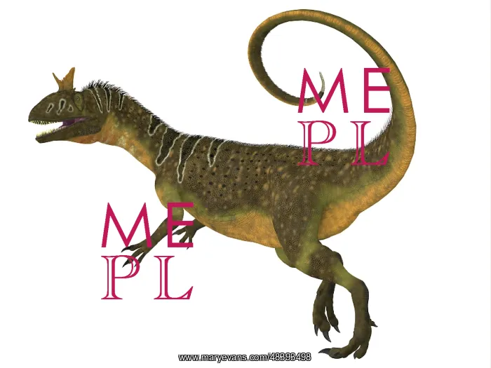 : Cryolophosaurus dinosaur, side view : Cryolophosaurus dinosaur, side view