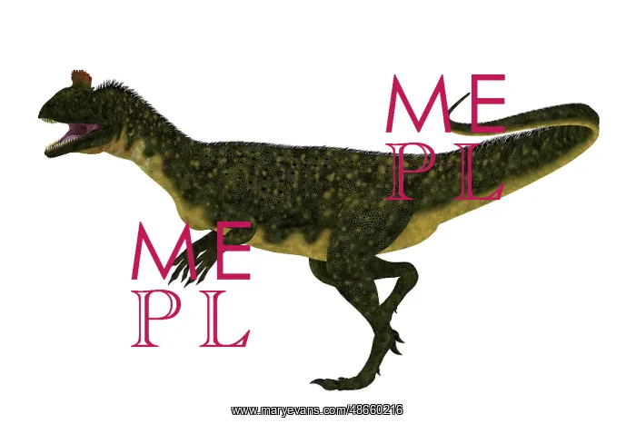 : Cryolophosaurus dinosaur walking, side view on : Cryolophosaurus dinosaur walking, side view on