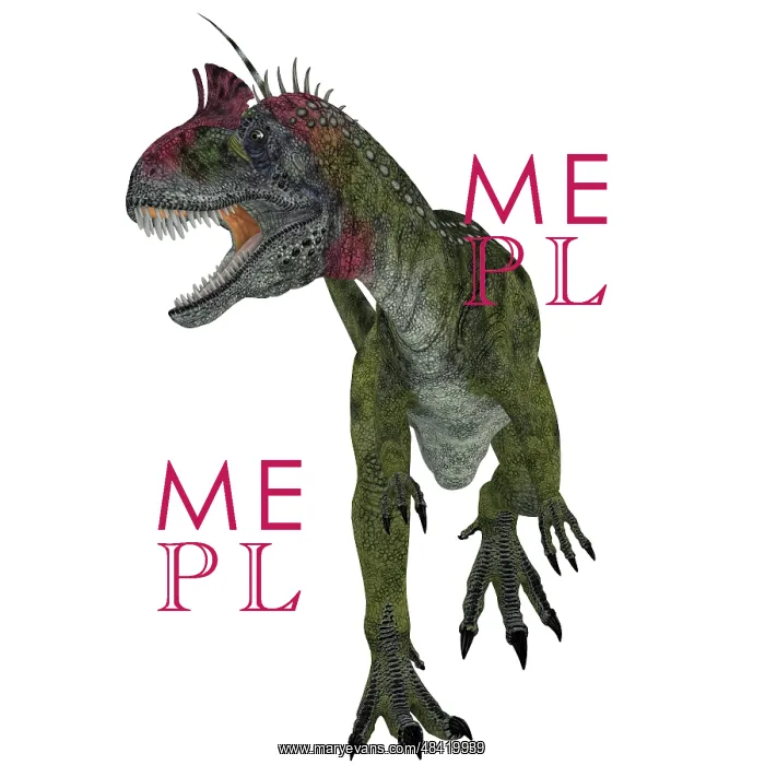 : Cryolophosaurus dinosaur, white background : Cryolophosaurus dinosaur, white background