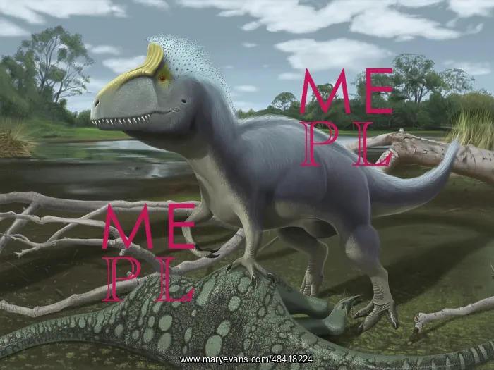 : Cryolophosaurus standing over it's prey : Cryolophosaurus standing over it's prey