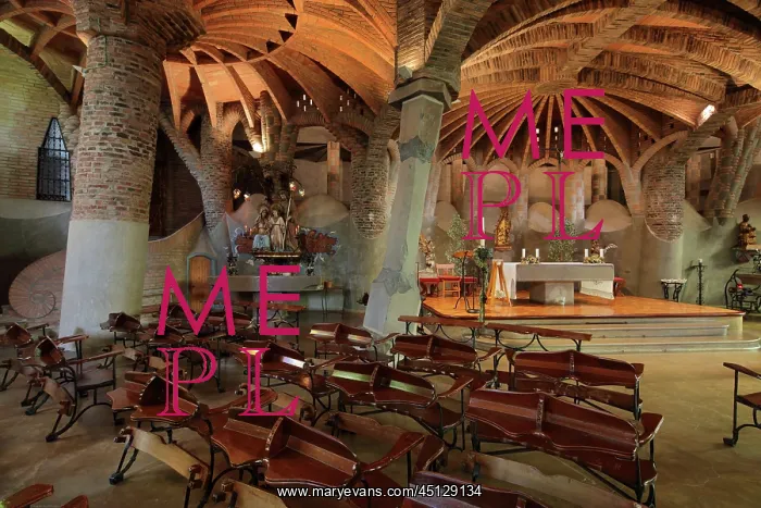 : Crypta Guell, Colonia Guell, Barcelona, Catalonia, Spain : Crypta Guell, Colonia Guell, Barcelona, Catalonia, Spain