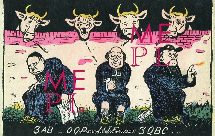 : Cryptic Postcard - Three Abbots empty their bowels : Cryptic Postcard - Three Abbots empty their bowels