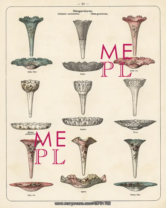 : Crystal garnitures and dishes : Crystal garnitures and dishes