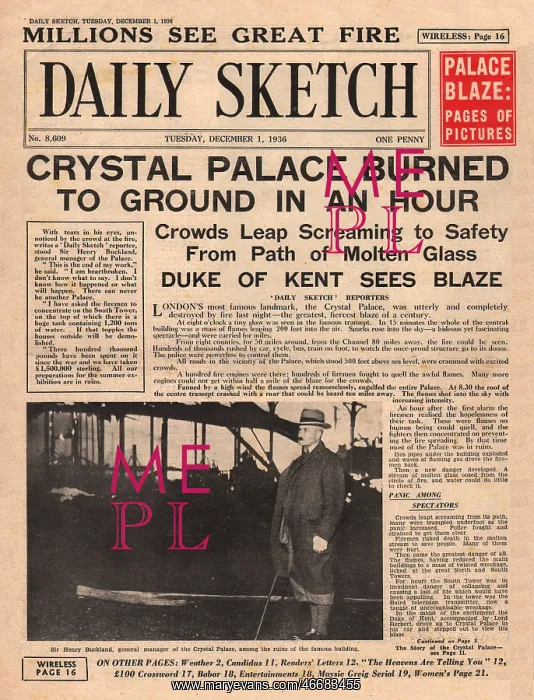 : Crystal Palace burned to the ground : Crystal Palace burned to the ground