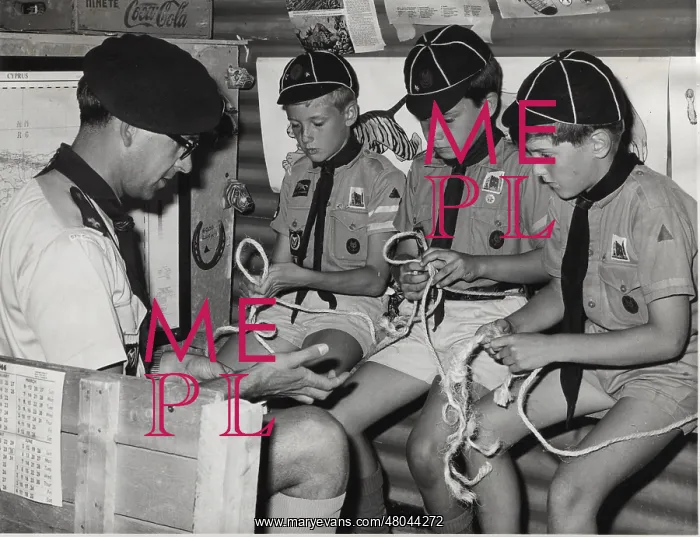 : Cub Scouts of Episkopi pack tying knots, Cyprus : Cub Scouts of Episkopi pack tying knots, Cyprus