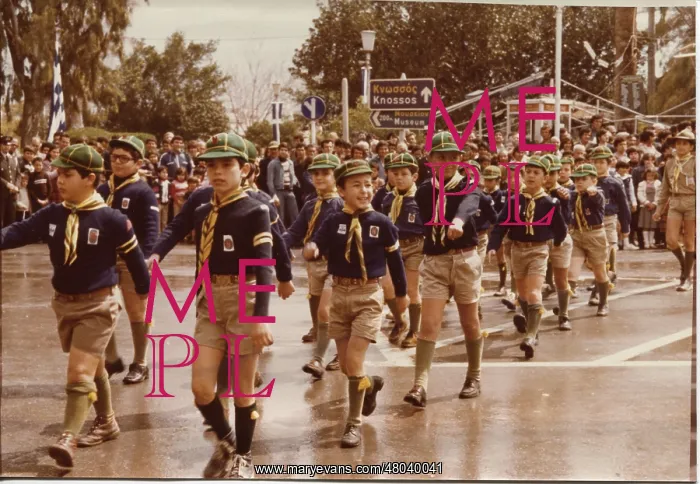 : Cub scouts on parade, Heraklion, Crete : Cub scouts on parade, Heraklion, Crete