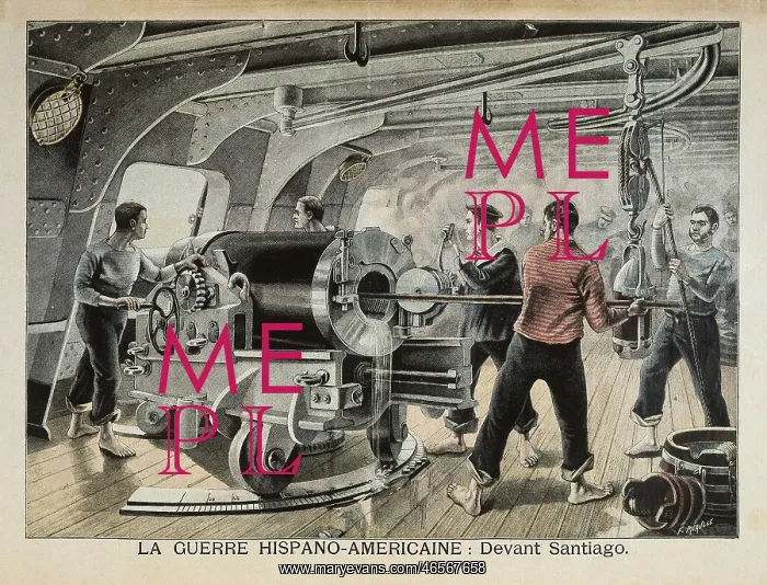 : Cuba Independence War (1898). Gun pointing to : Cuba Independence War (1898). Gun pointing to