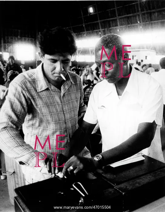 : Cuban refugee is fingerprinted : Cuban refugee is fingerprinted