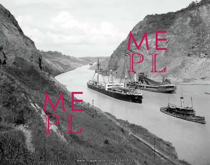 : Culebra Cut, Deepest Section of Panama Canal, c. 1915 : Culebra Cut, Deepest Section of Panama Canal, c. 1915