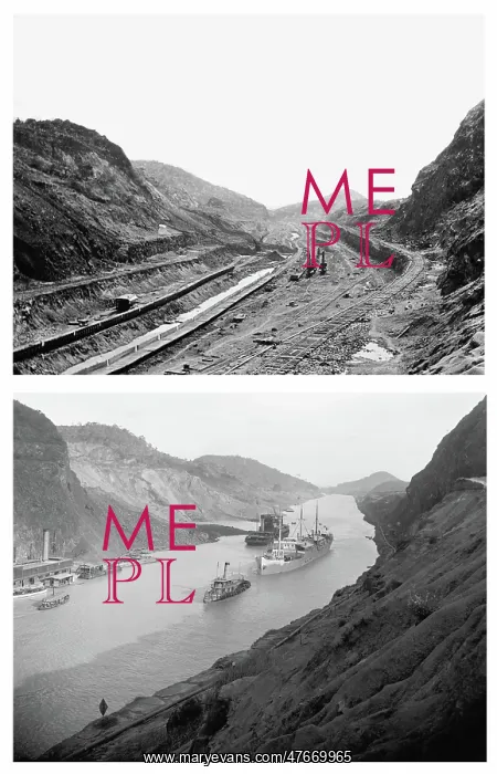  : Culebra Cut, Panama Canal, Before and After