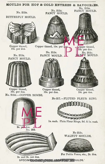 : Culinary moulds 1887 : Culinary moulds 1887