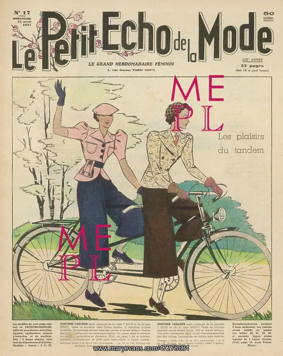 : CULOTTES ON CYCLES 1937 : CULOTTES ON CYCLES 1937