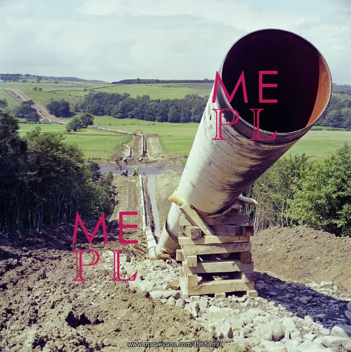 : Cumbria. A view along the route of the Brampton pipeline : Cumbria. A view along the route of the Brampton pipeline