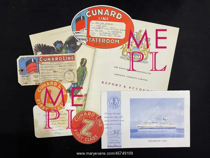 : Cunard Line, baggage labels, passenger list : Cunard Line, baggage labels, passenger list