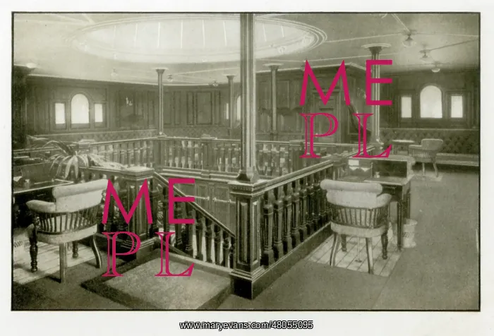 : The Cunard Liner RMS Mauretania - Second Class Lounge : The Cunard Liner RMS Mauretania - Second Class Lounge