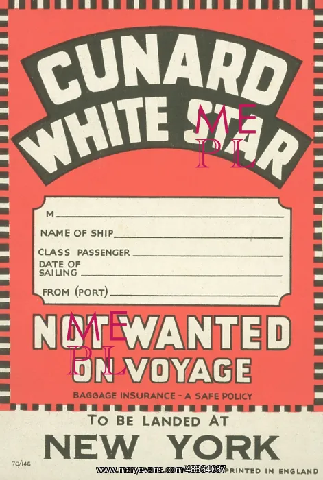  : Cunard White Star luggage label