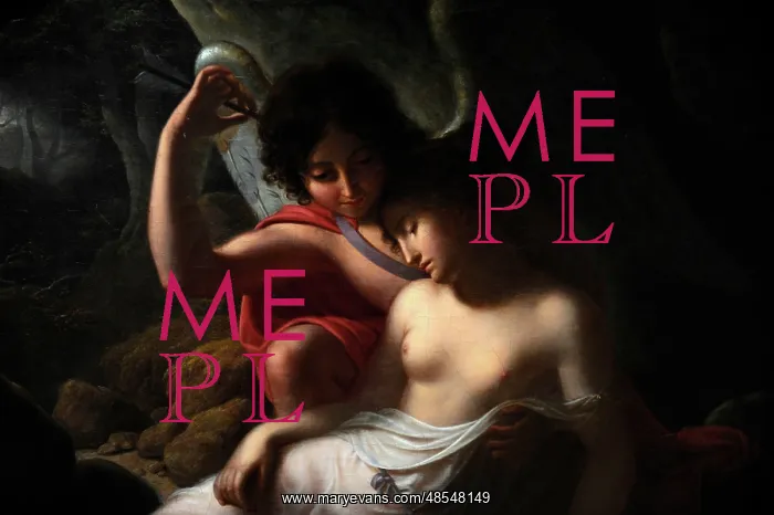 : Cupid awakens Psyche with the tip of his arrow : Cupid awakens Psyche with the tip of his arrow