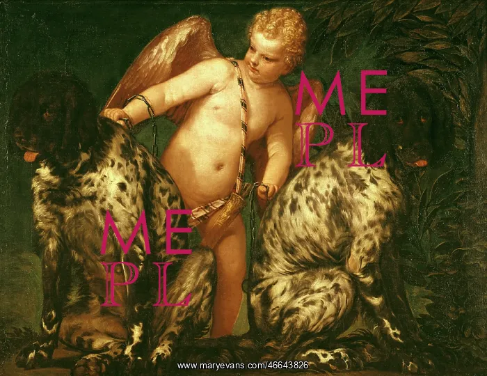 : Cupid with Two Dogs, by Veronese : Cupid with Two Dogs, by Veronese