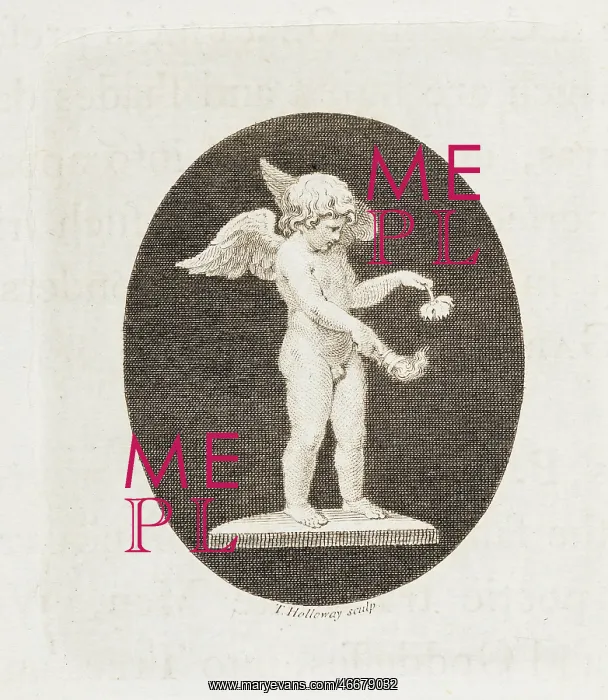 : Cupid with flaming torch and flower : Cupid with flaming torch and flower