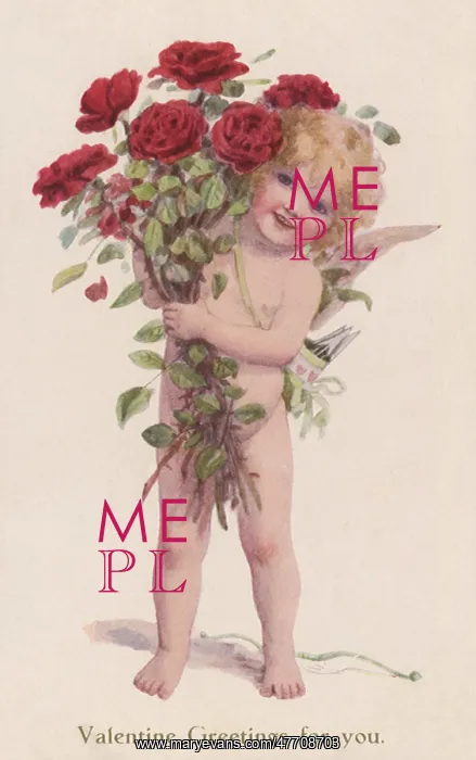  : Cupid Holds Red Roses
