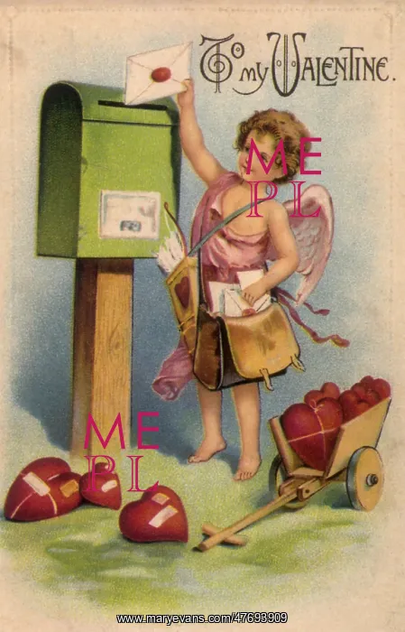  : Cupid Mailing a Valentine Letter