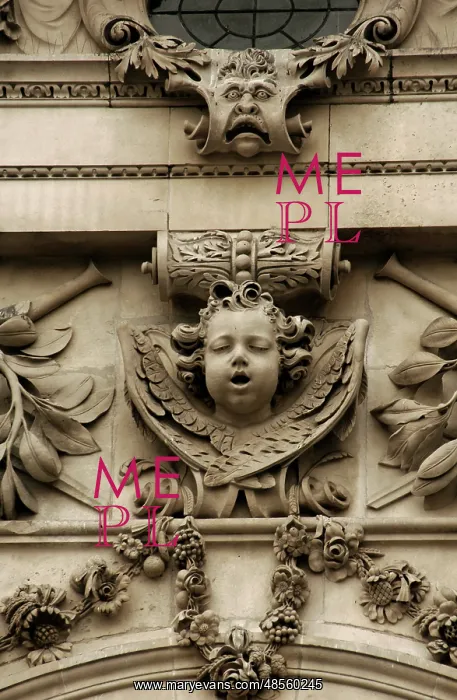 : Cupid. Relief on the facade of the of St. Paul's Cathedral : Cupid. Relief on the facade of the of St. Paul's Cathedral