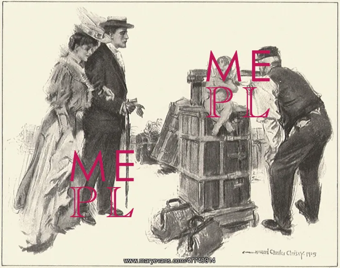: Cupid Sitting on Boxes of Luggage : Cupid Sitting on Boxes of Luggage