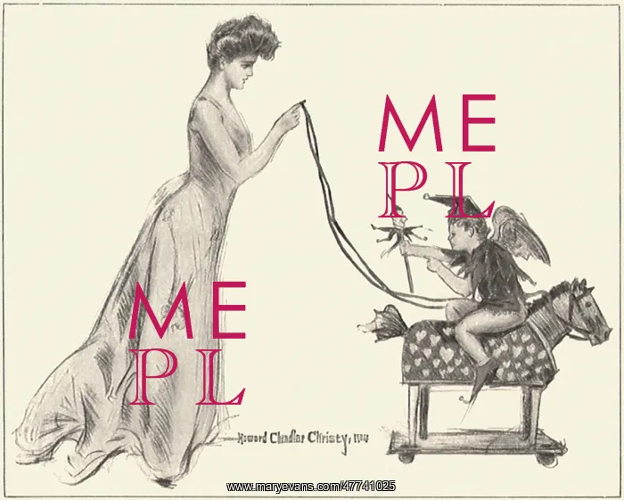 : Cupid on Toy Horse with Lady : Cupid on Toy Horse with Lady