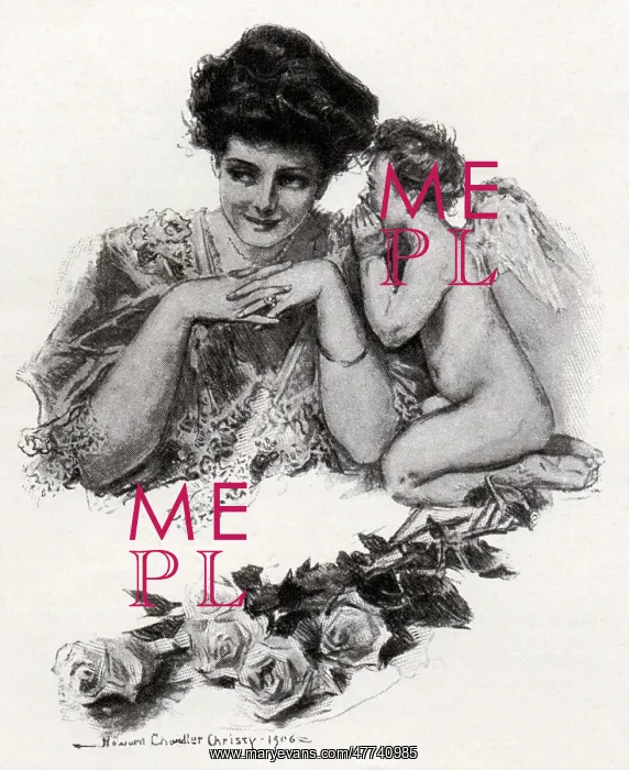 : Cupid Whispering in Woman's Ear : Cupid Whispering in Woman's Ear