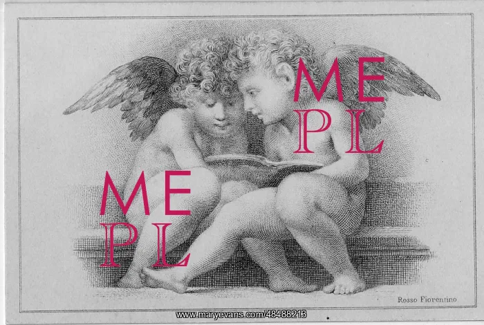  : Two cupids reading a book