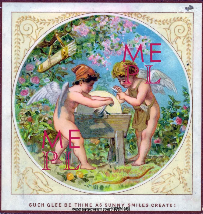 : Cupids on a romantic card by Robert Dudley : Cupids on a romantic card by Robert Dudley