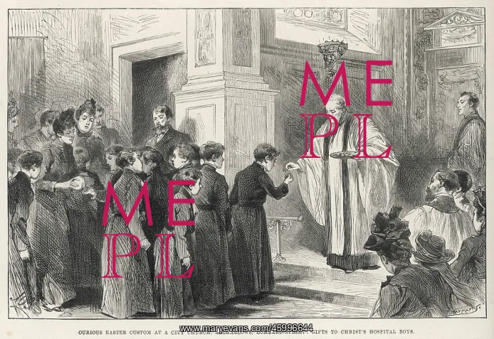 : Curious Easter Custom at a City Church 1890 : Curious Easter Custom at a City Church 1890