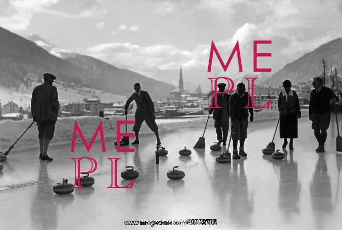 : Curling in Davos, 1920s : Curling in Davos, 1920s