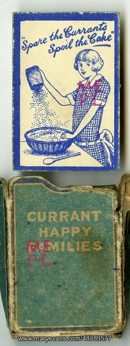 : Currant Happy Families - box front and card back : Currant Happy Families - box front and card back