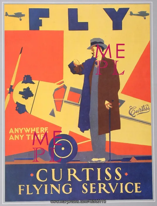 : Curtiss flyings service, man checking time : Curtiss flyings service, man checking time