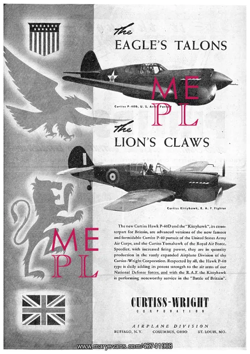 : Curtiss-Wright P-40D - Curtiss-Wright Kittyhawk : Curtiss-Wright P-40D - Curtiss-Wright Kittyhawk
