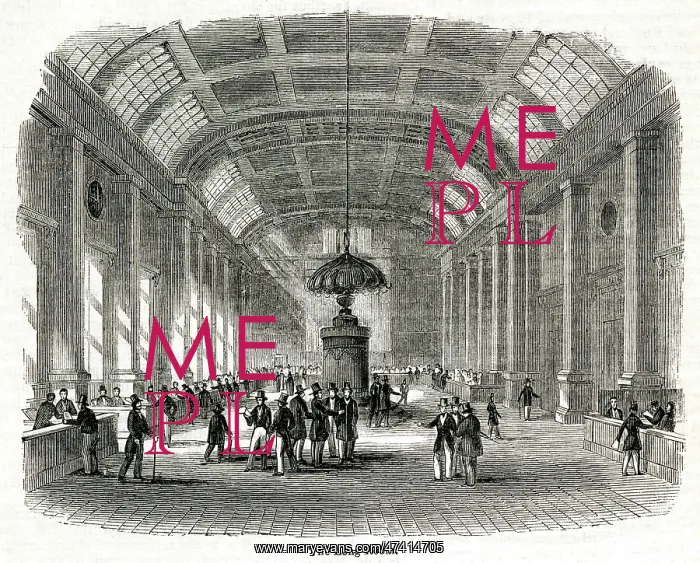 : Custom House, Long Room 1842 : Custom House, Long Room 1842