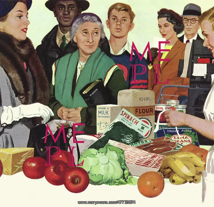  : Customers in Line at Supermarket