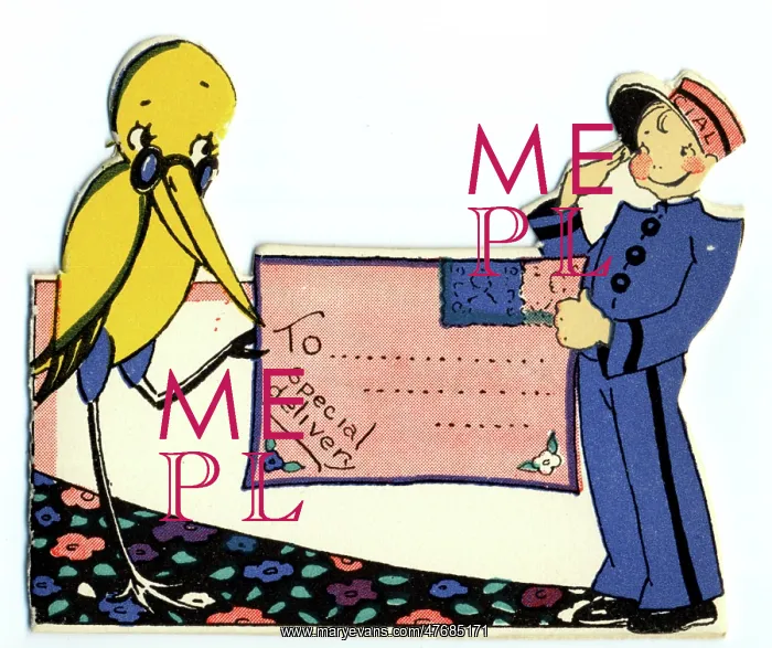  : Cut-out decorated envelope - Stork makes Special Delivery