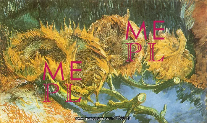 : Four Cut Sunflowers, by Van Gogh : Four Cut Sunflowers, by Van Gogh