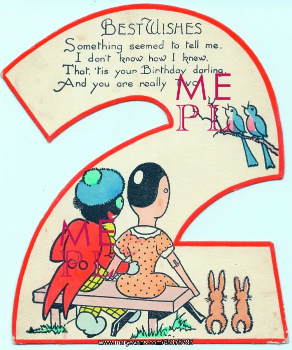 : Cutout birthday card, age 2 : Cutout birthday card, age 2