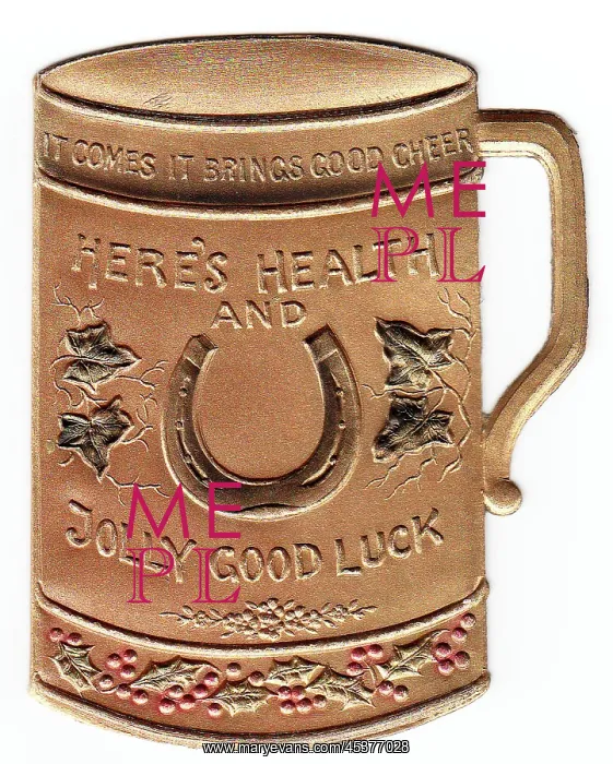 : Cutout Christmas card in the shape of a tankard : Cutout Christmas card in the shape of a tankard