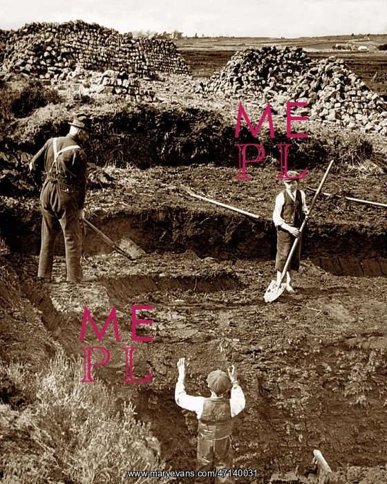  : Cutting peat in Ireland, Victorian period