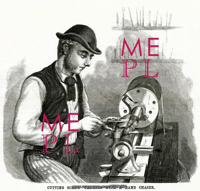 : Cutting screw threads with hand chaser 1875 : Cutting screw threads with hand chaser 1875